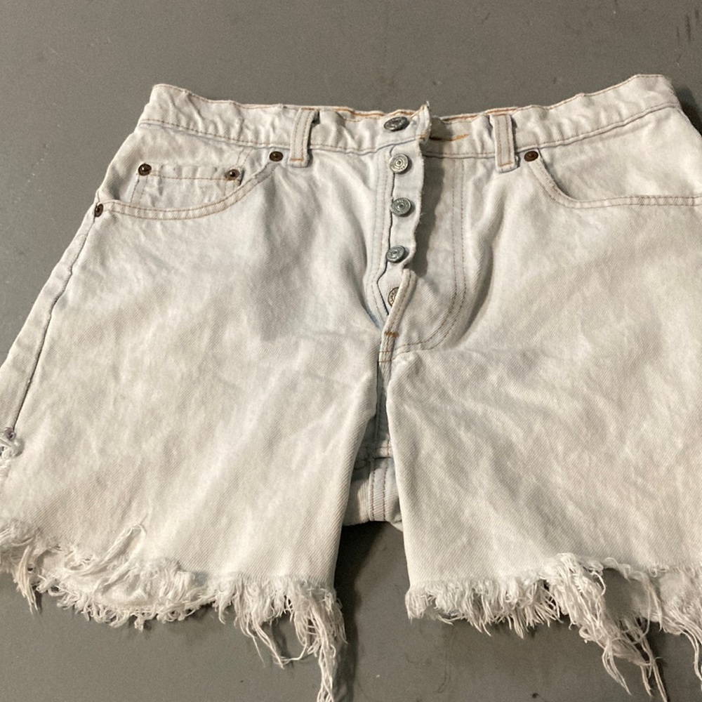 Light Washed Button Levi Cut Offs - image 1